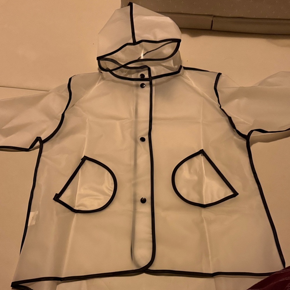 Kids Clear Hooded Raincoat-Never Worn